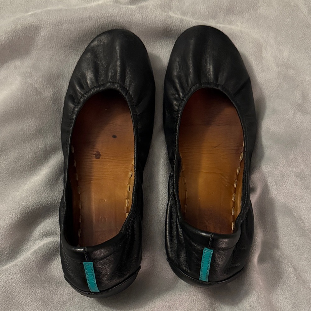 Tieks Black Leather Ballet Flats